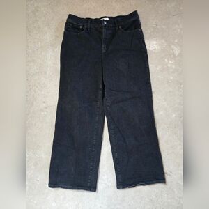 Madewell The Perfect Vintage Wide Leg Black Jeans
